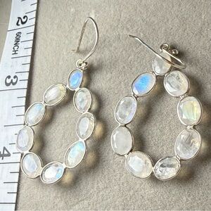 925 Sterling Silver multi stone moonstone earrings
